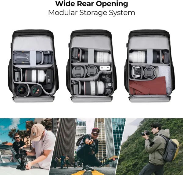 mochila-alpha-air-25l-1 Mochila para cámara Alpha Air de 25L negra K&F Concept