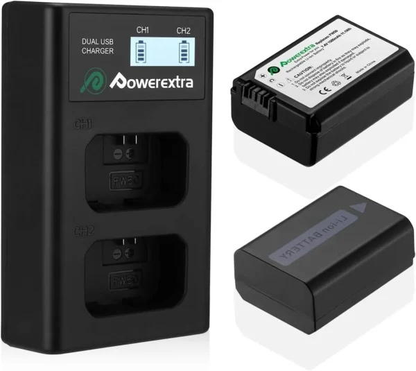 Kit de 2 baterías Powerextra NP-FW50 + cargador